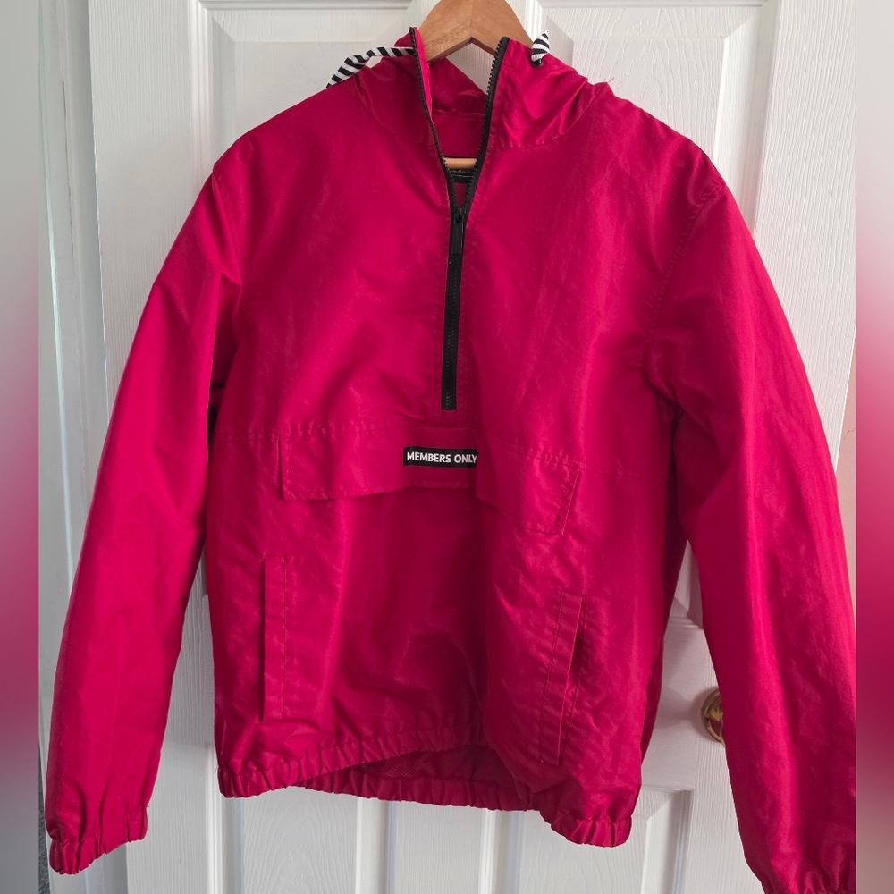 Members Only Red Half-Zip Pullover Water RESISTANT Jacket